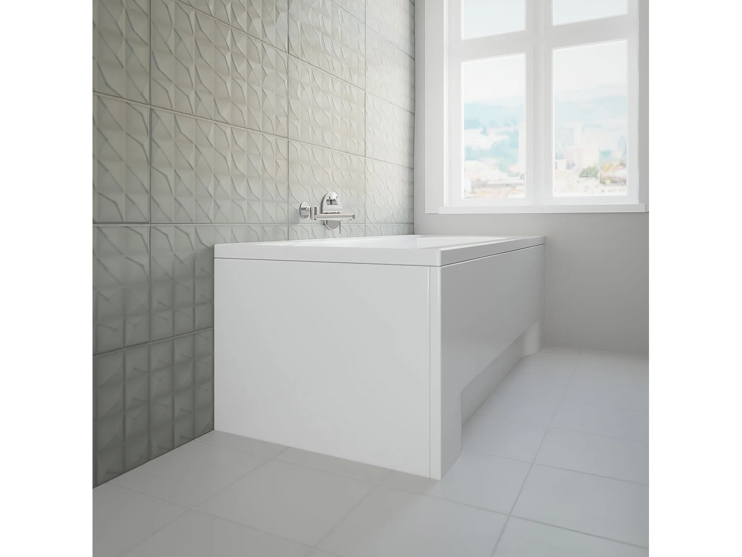 Badewanne Rechteck INES 180x80 mit AcrylSchürze | Ablauf & Füße GRATIS !