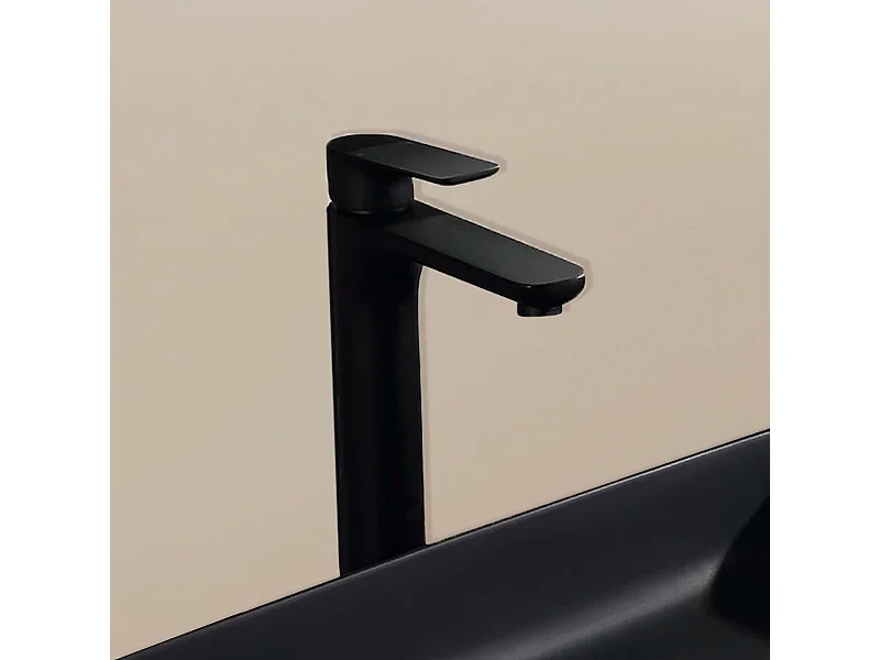 Mitigeur salle de bain noir haut