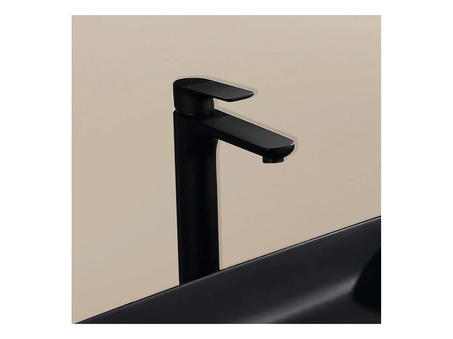 Mitigeur salle de bain noir haut