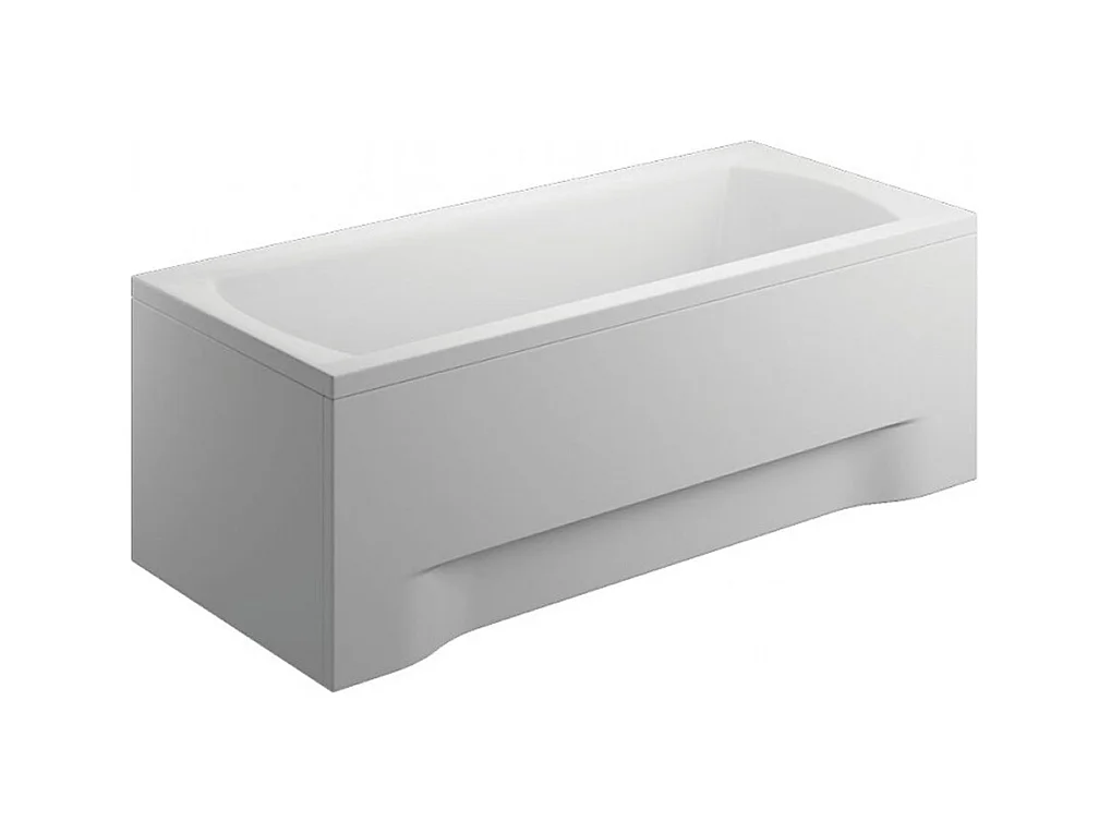 Baignoire rectangulaire 170x75 INES acrylique blanc + avec Tablier + Pieds + Vidage à chromé