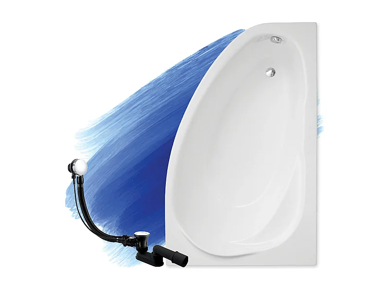 Badewanne Eckwanne MAREA 150x100 Rechts | Ablauf & Füße GRATIS !