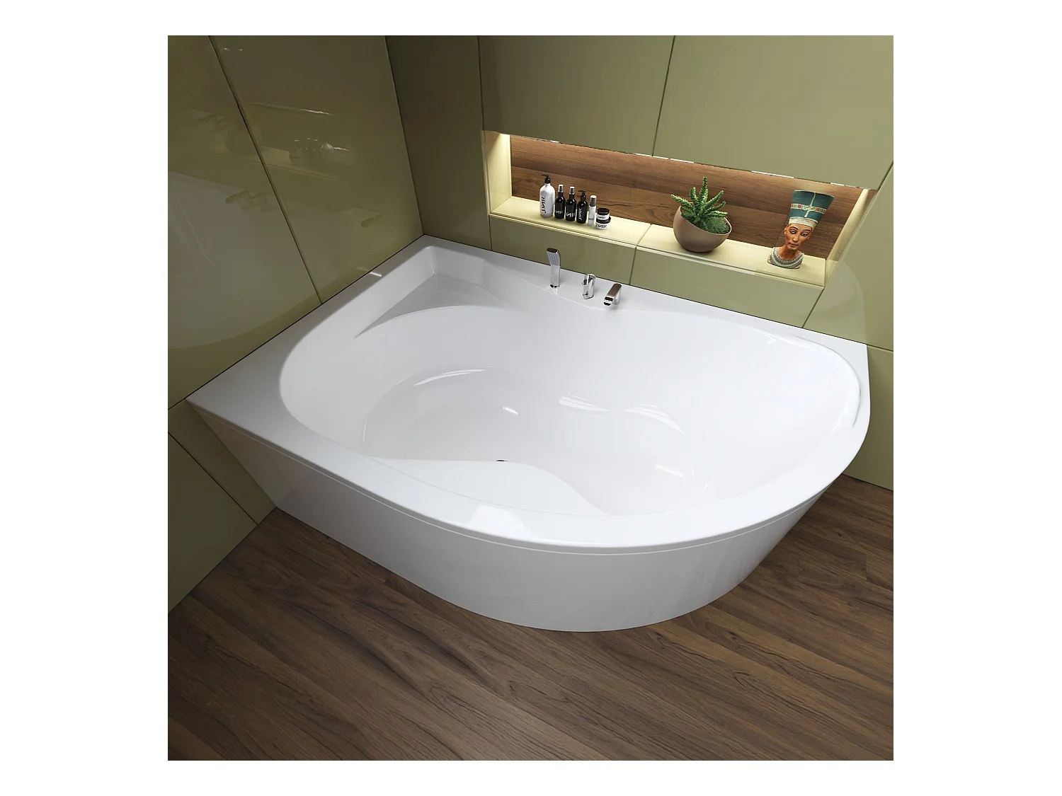 Badewanne Eckwanne DORA 170x110 Links mit AcrylSchürze | Ablauf & Füße GRATIS !