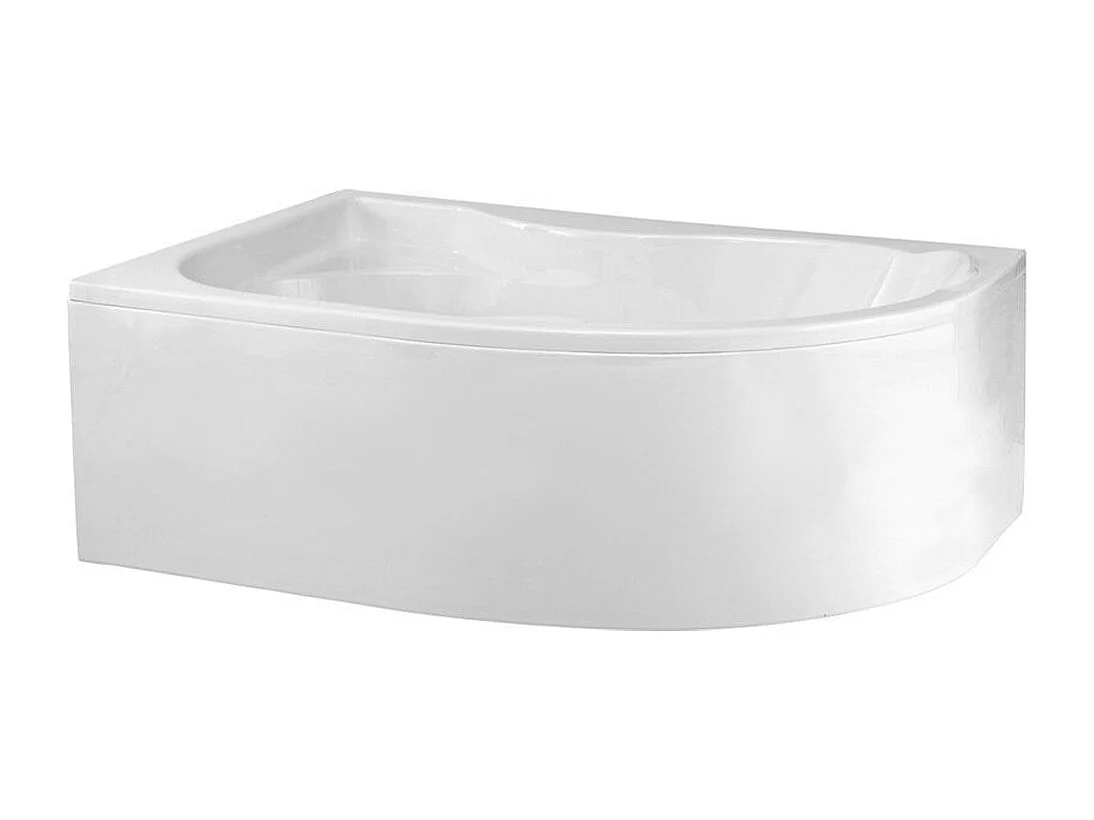 Baignoire asymétrique 170x110 Gauche DORA acrylique blanc + avec Tablier + Pieds + Vidage à chromé