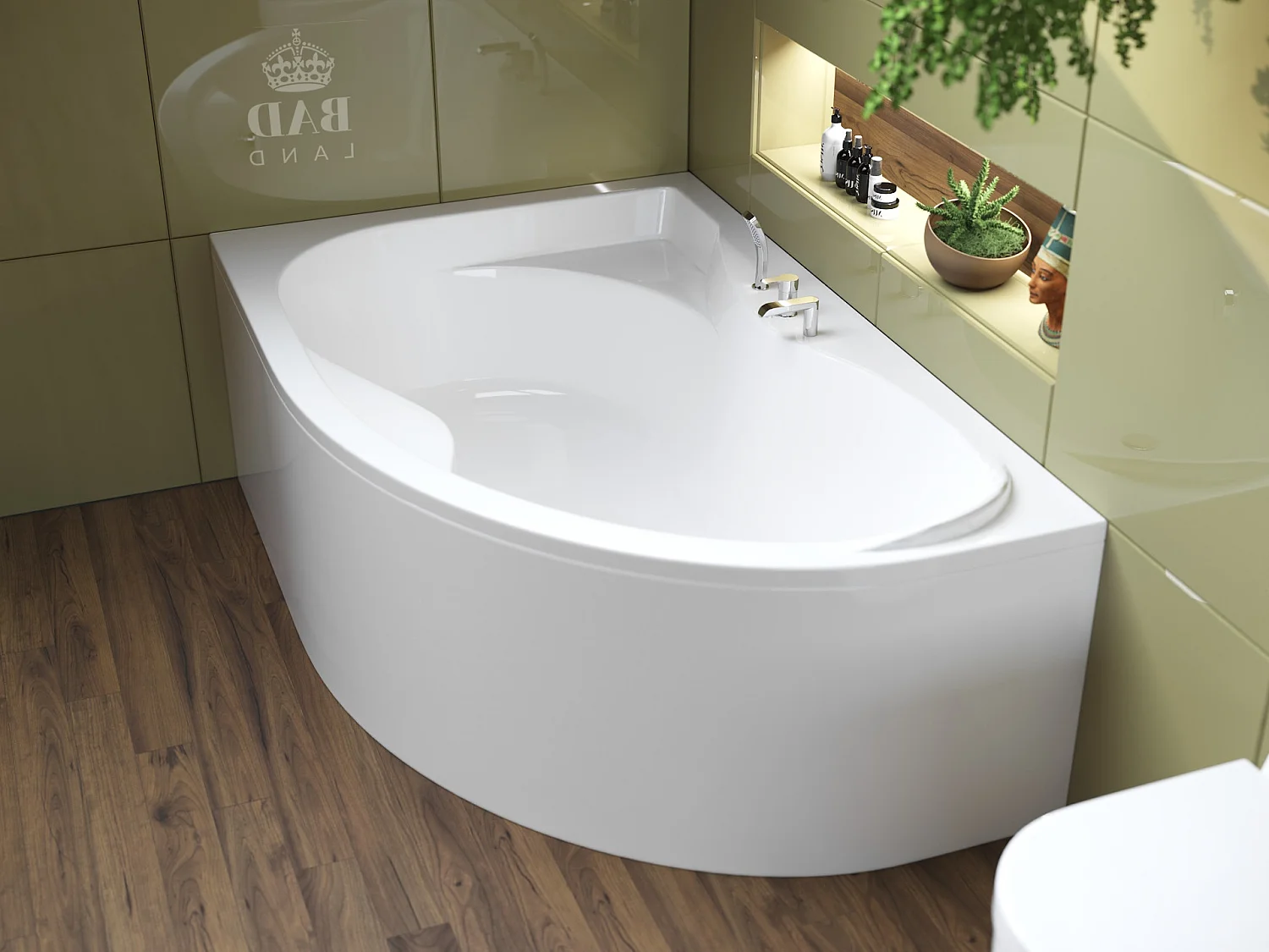 Badewanne Eckwanne DORA 170x110 Links mit AcrylSchürze | Ablauf & Füße GRATIS !