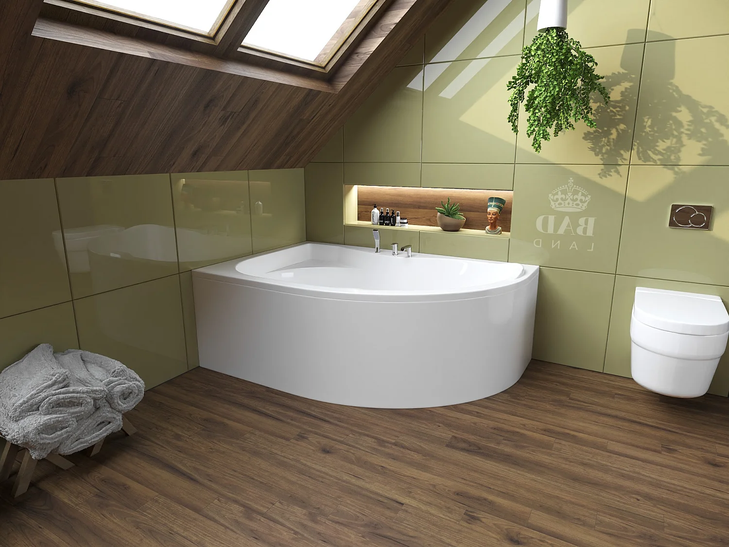 Badewanne Eckwanne DORA 170x110 Links mit AcrylSchürze | Ablauf & Füße GRATIS !