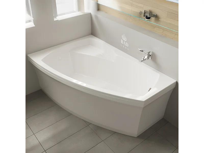 Badewanne Eckwanne FRIDA 160x105 Links mit AcrylSchürze | Ablauf & Füße GRATIS !