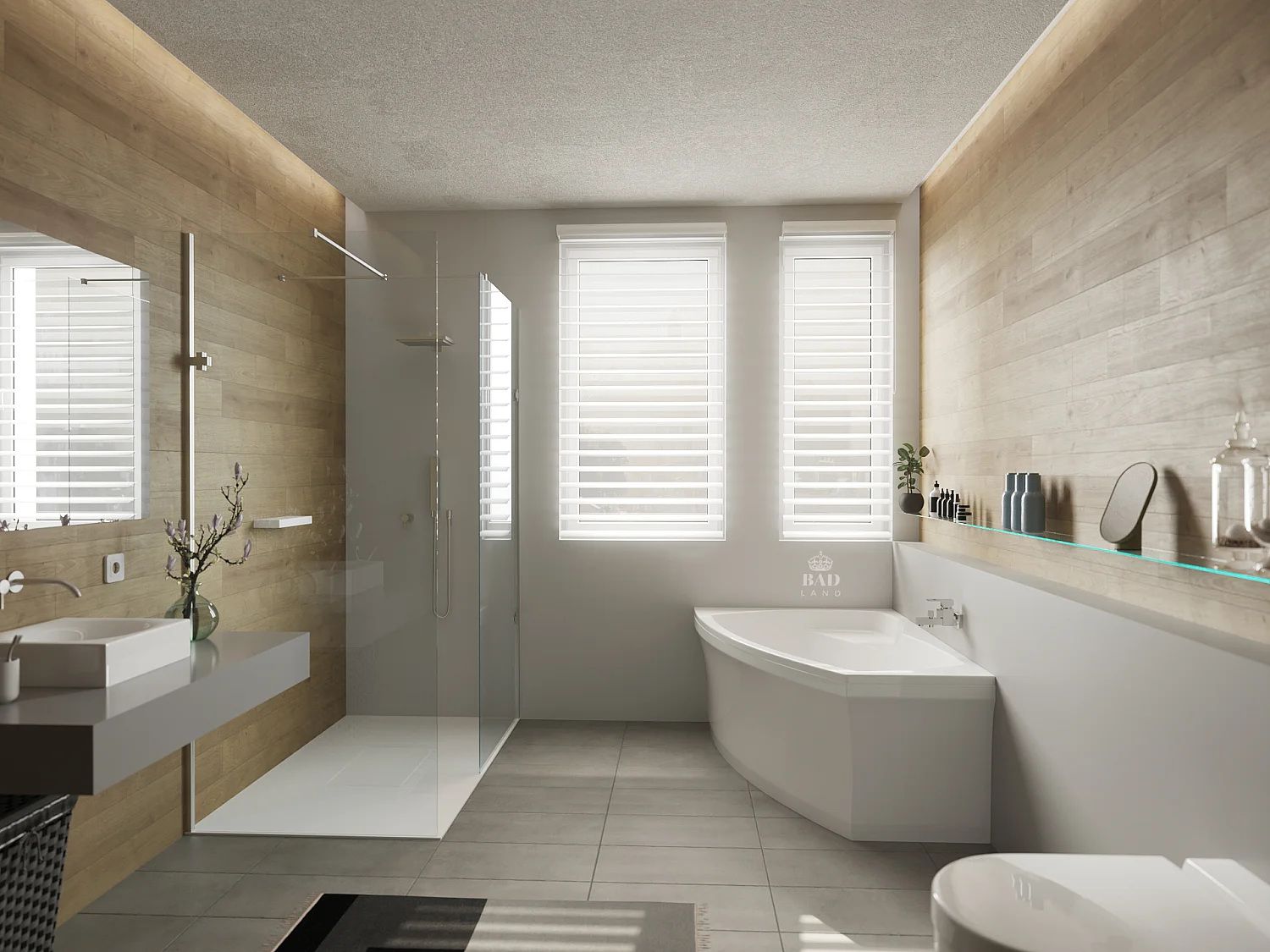 Baignoire asymétrique 160x105 Gauche FRIDA acrylique blanc + avec Tablier + Pieds + Vidage à chromé