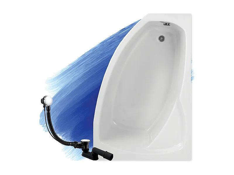 Hoekbadkuip FRIDA 160x105 rechts | Afvoer &amp; poten GRATIS!