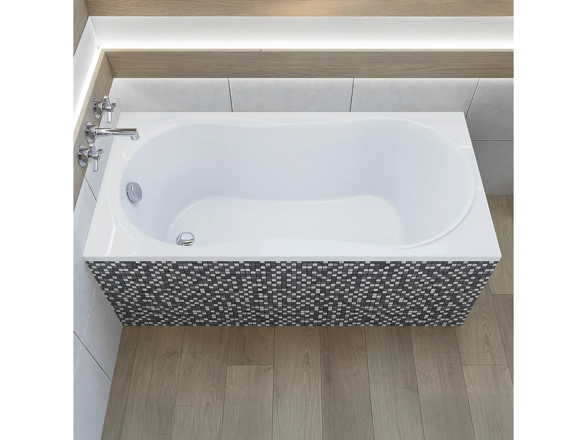 Badewanne Rechteck GRACJA 120x75 mit Wannenträger | Ablauf & Füße GRATIS !