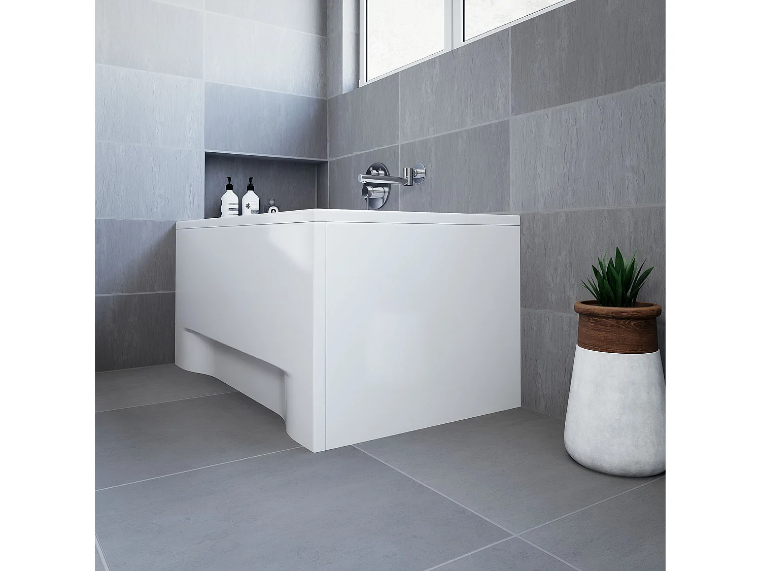 Badewanne Rechteck CAPRI 120x70 mit AcrylSchürze | Ablauf & Füße GRATIS !