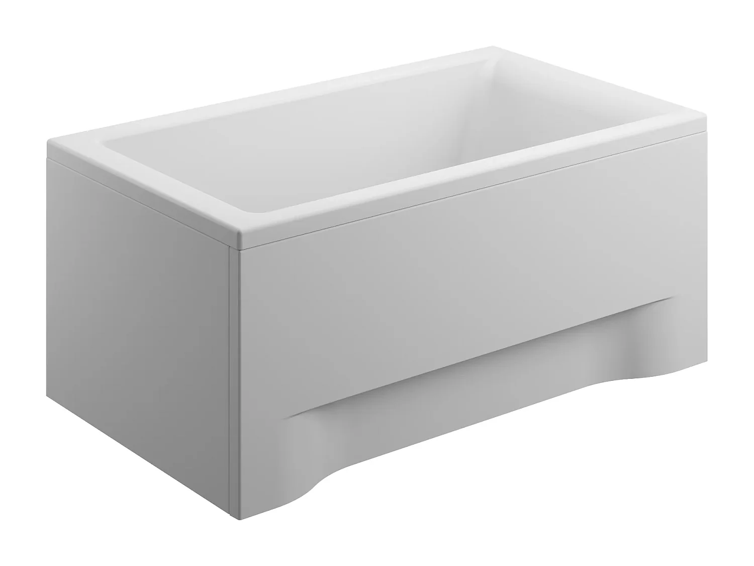 Baignoire rectangulaire 120x70 CAPRI acrylique blanc + avec Tablier + Pieds + Vidage à chromé