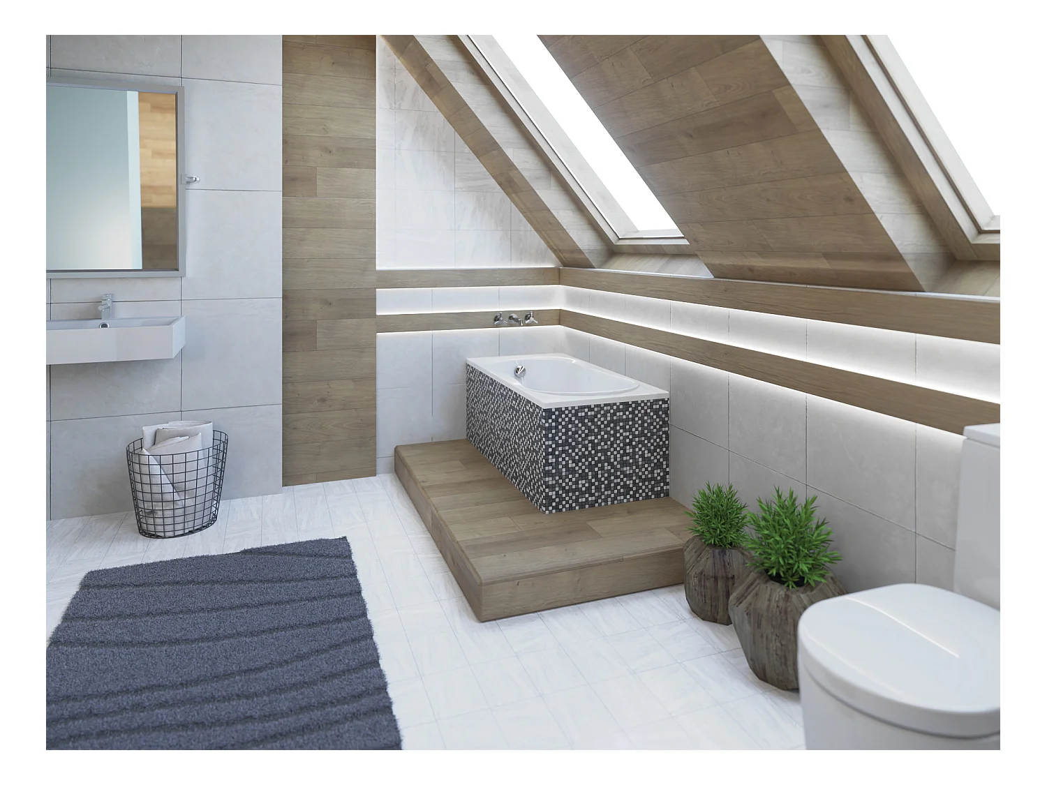 Badewanne Rechteck GRACJA 120x75 mit Styroporverkleidung | Ablauf & Füße GRATIS !