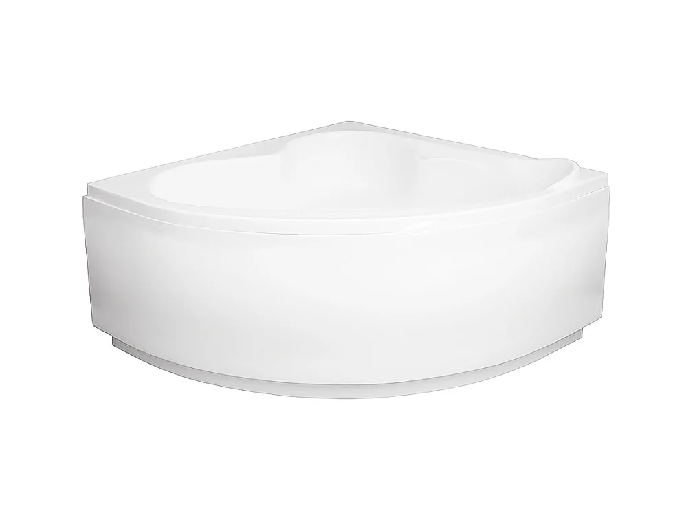 Baignoire asymétrique 120x120 STANDARD acrylique blanc + avec Tablier + Pieds + Vidage à chromé