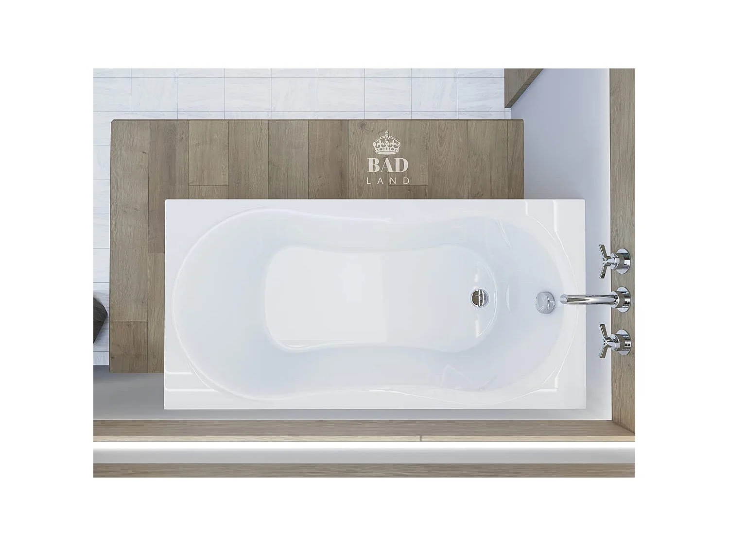 Baignoire rectangulaire 180x80 GRACJA acrylique blanc + avec Tablier + Pieds + Vidage à chromé