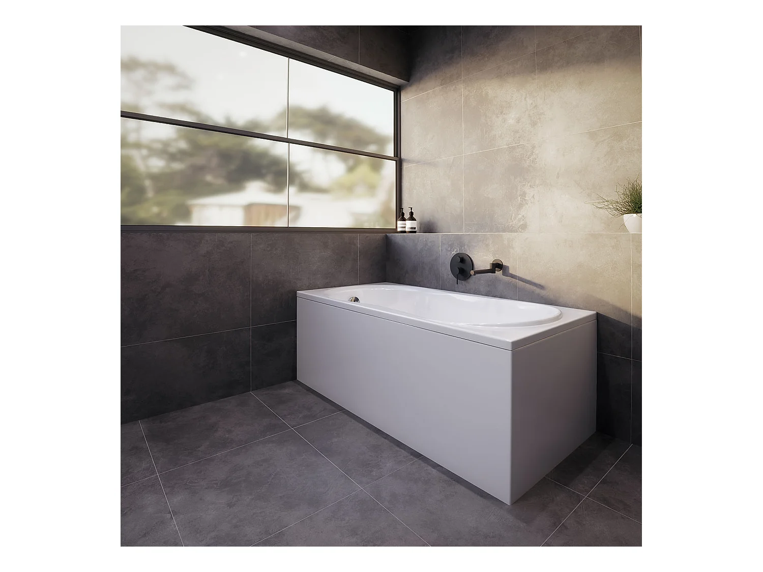 Baignoire rectangulaire 180x80 GRACJA acrylique blanc + avec Tablier + Pieds + Vidage à chromé