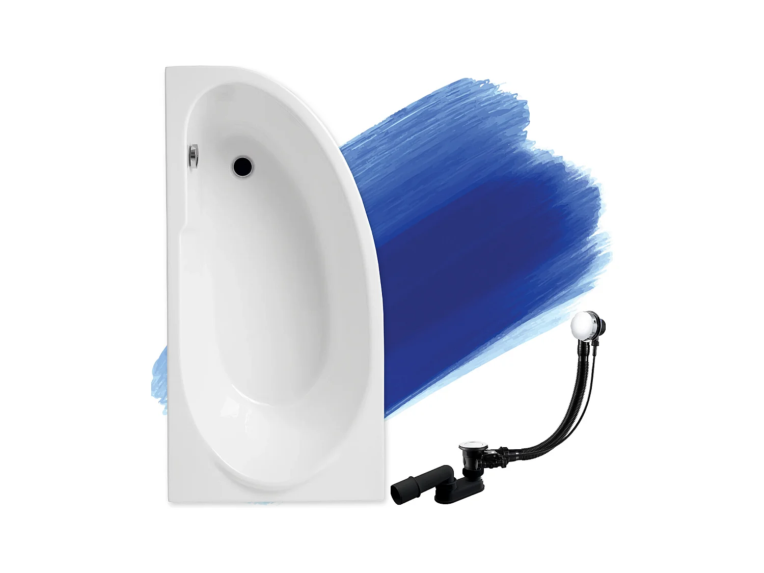 Badewanne Eckwanne MIKI 140x70 Links | Ablauf & Füße GRATIS !