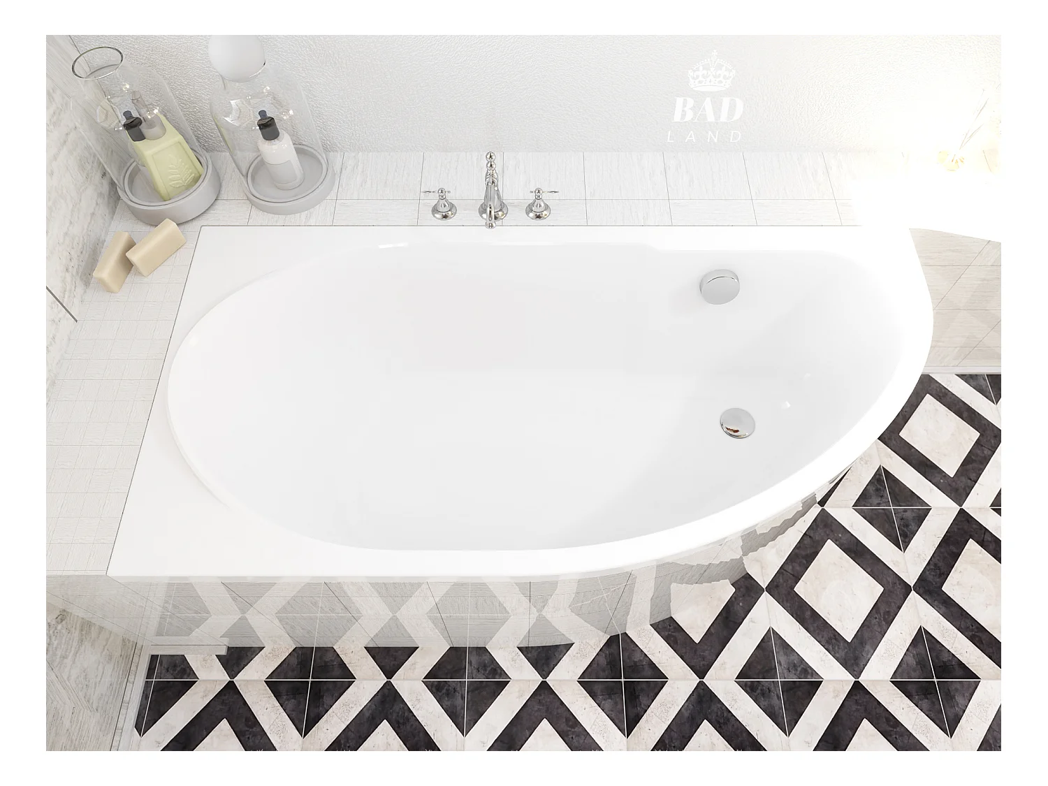 Badewanne Eckwanne MIKI 140x70 Links | Ablauf & Füße GRATIS !