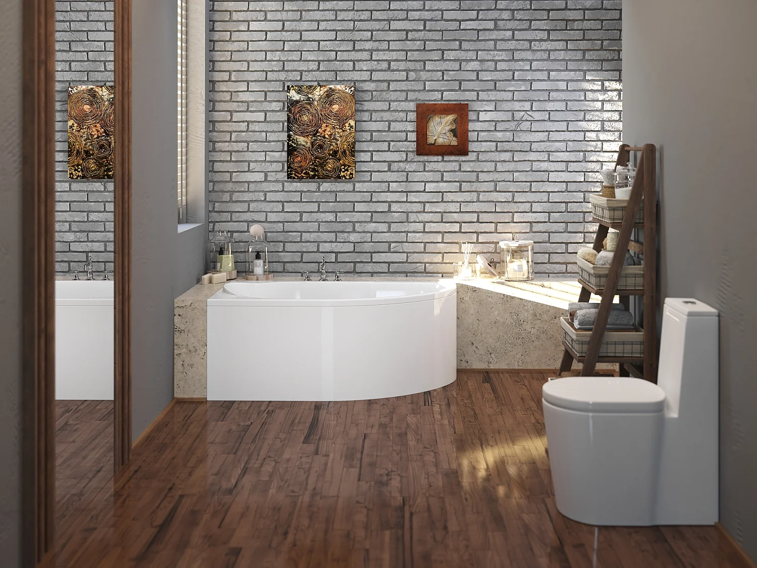 Baignoire asymétrique 140x70 Gauche MIKI acrylique blanc, sans Habillage + Pieds + Vidage à chromé