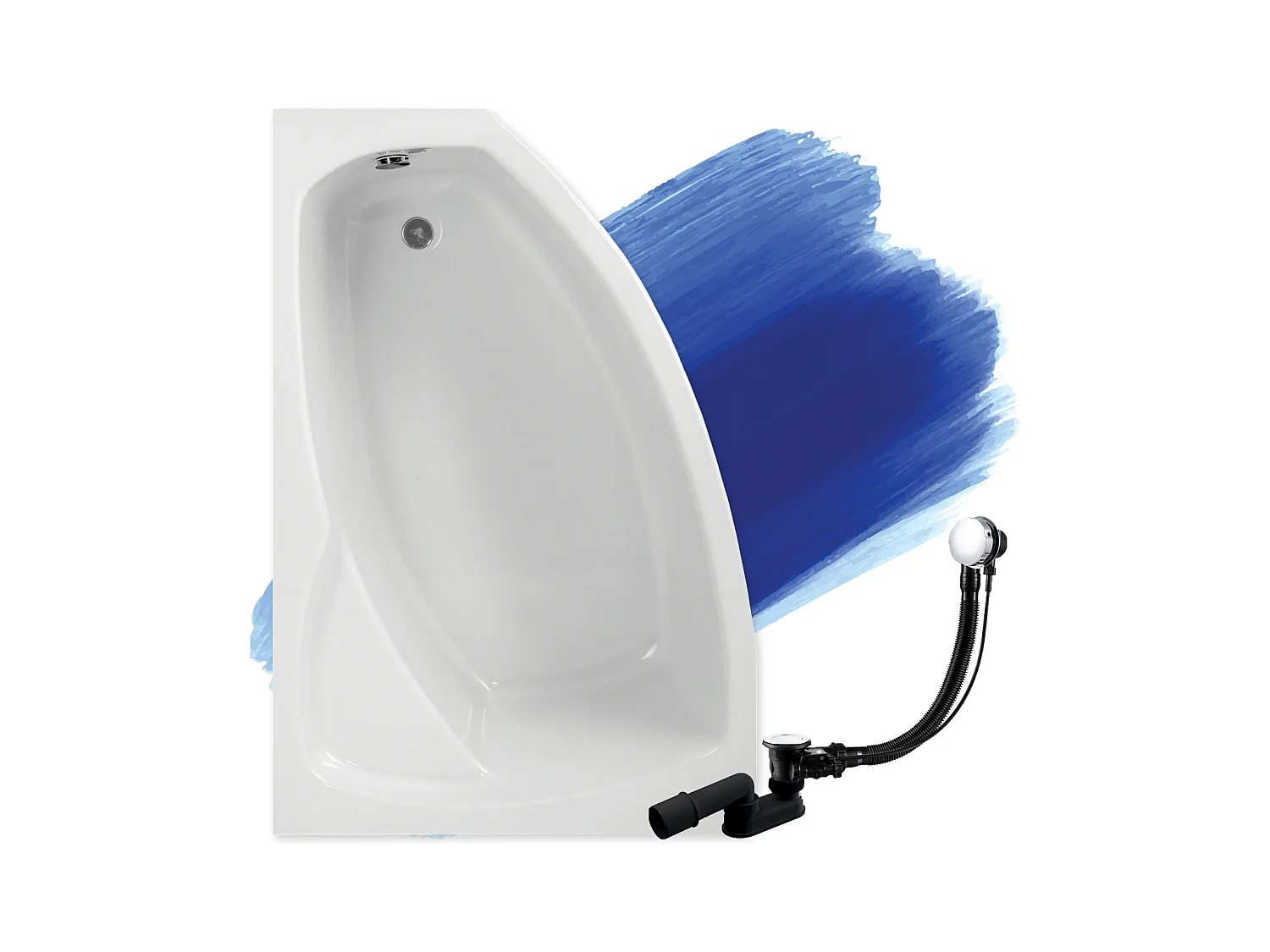 Hoekbad FRIDA 160x105 links | Afvoer &amp; voeten GRATIS!