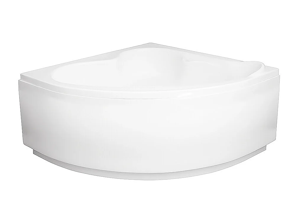 Baignoire asymétrique 130x130 STANDARD acrylique blanc + avec Tablier + Pieds + Vidage à chromé