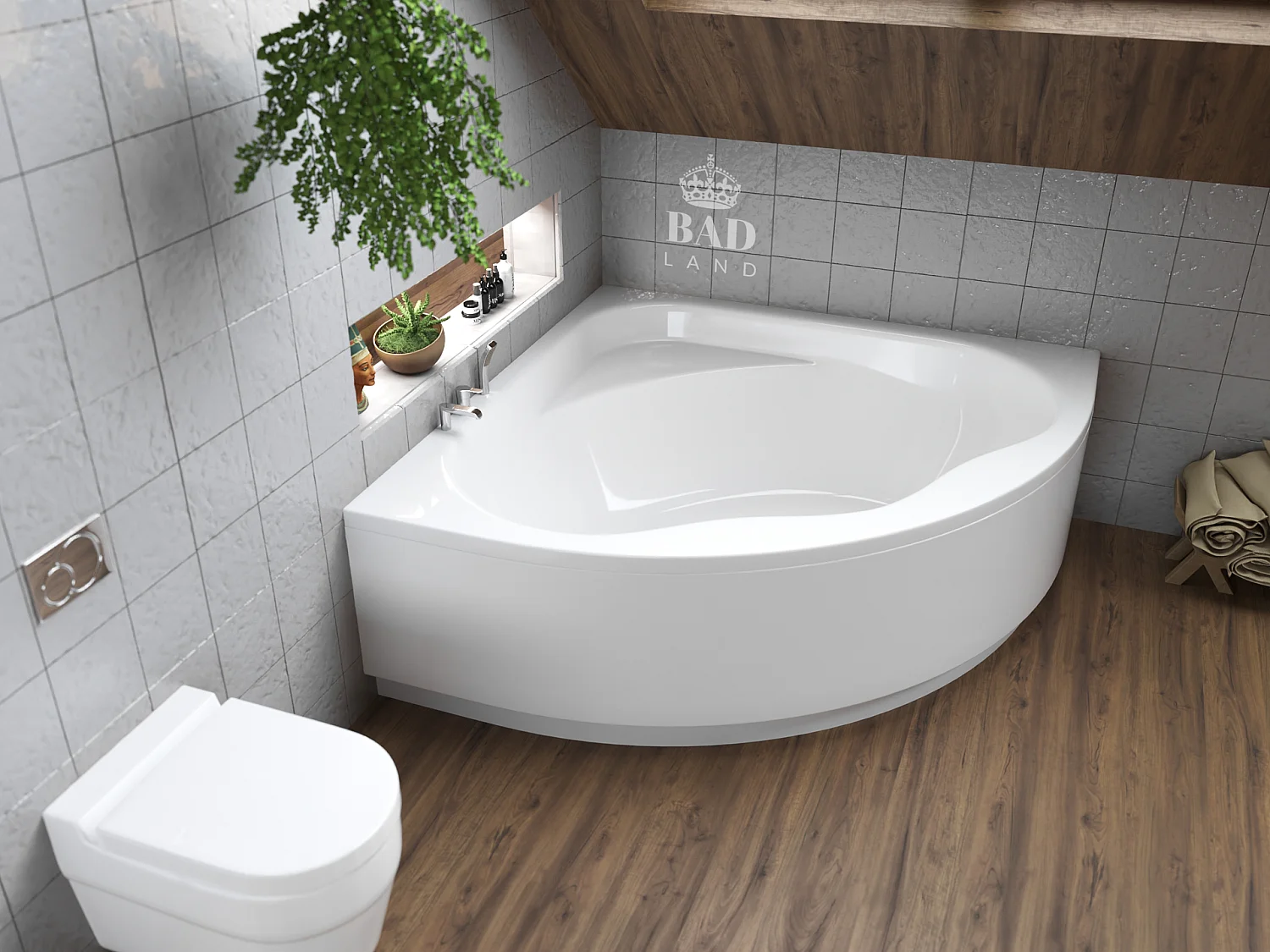Hoekbad STANDARD 150x150 | Afvoer &amp; poten GRATIS!