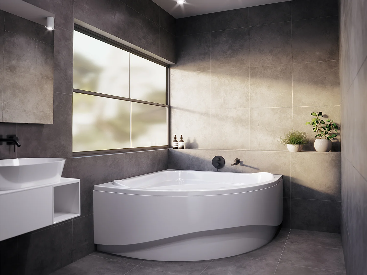 Hoekbad STANDARD 150x150 | Afvoer &amp; poten GRATIS!