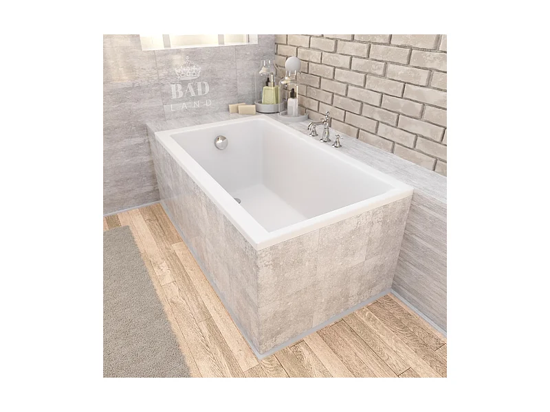 Badewanne Rechteck CAPRI 120x70 mit Wannenträger | Ablauf & Füße GRATIS !