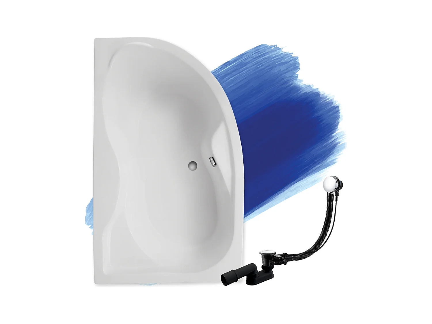 Badewanne Eckwanne DORA 170x110 Links | Ablauf & Füße GRATIS !