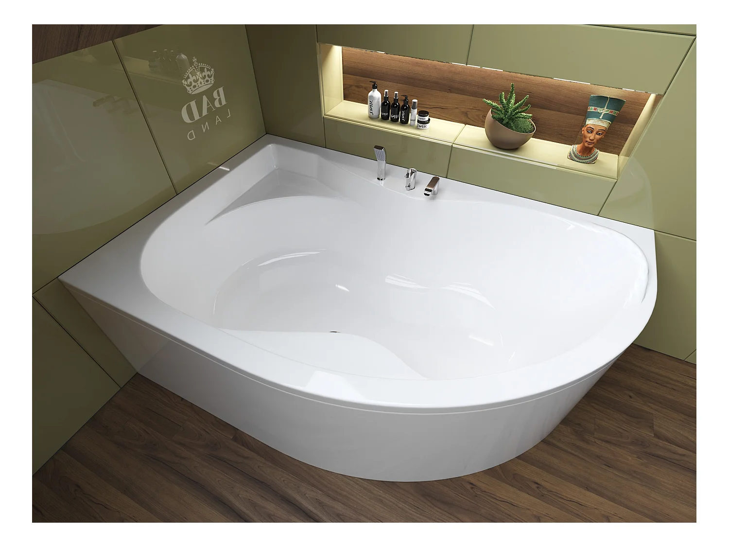 Badewanne Eckwanne DORA 170x110 Links | Ablauf & Füße GRATIS !
