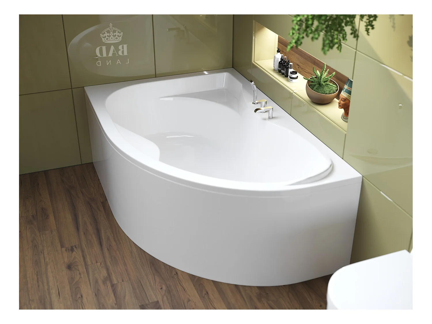 Badewanne Eckwanne DORA 170x110 Links | Ablauf & Füße GRATIS !