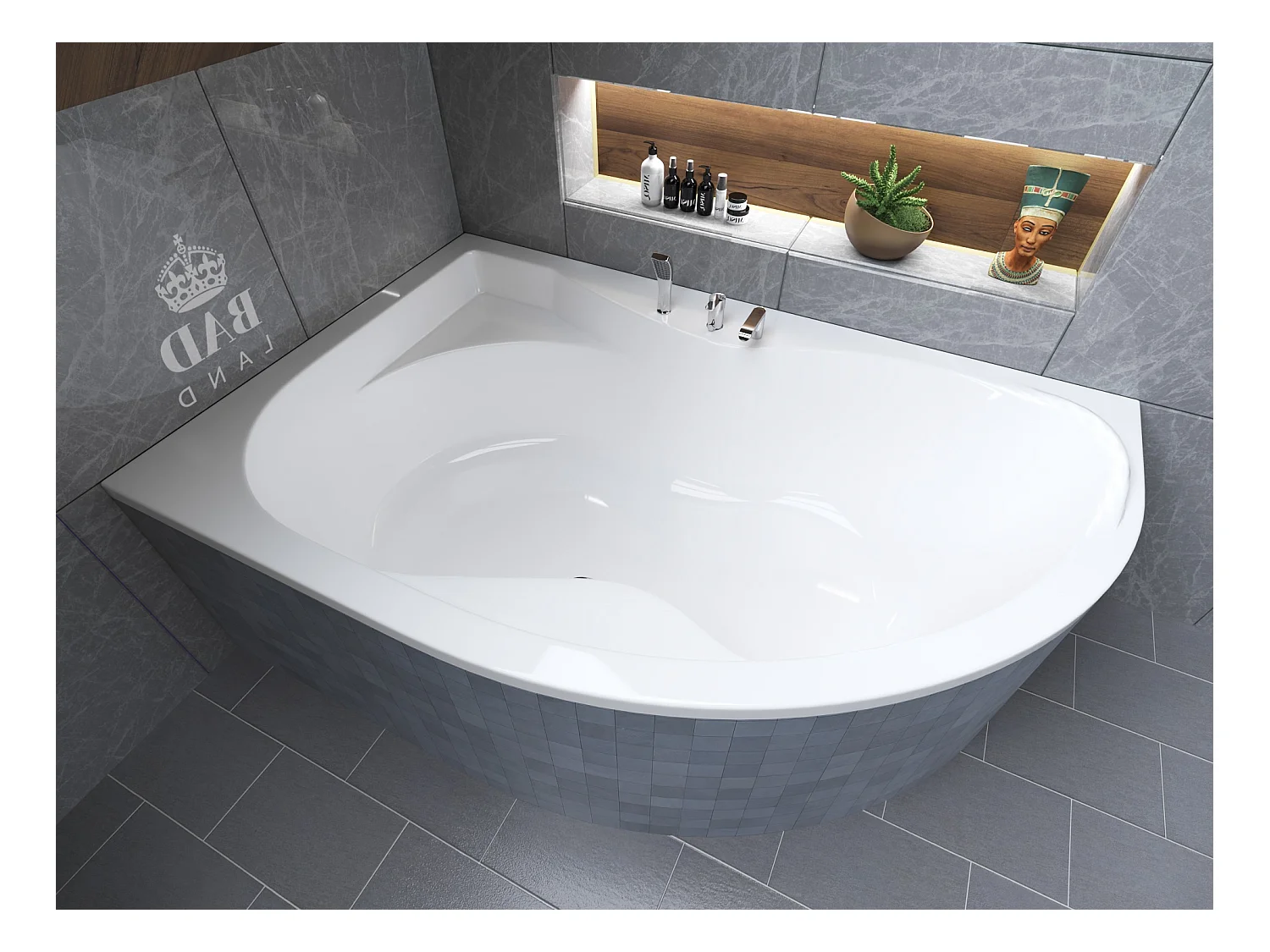 Badewanne Eckwanne DORA 170x110 Links | Ablauf & Füße GRATIS !