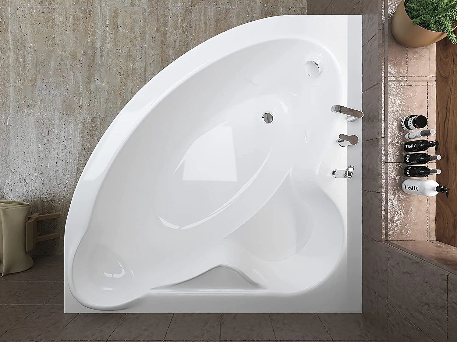 Badewanne Eckwanne STANDARD 130x130 mit Styroporverkleidung | Ablauf & Füße GRATIS !