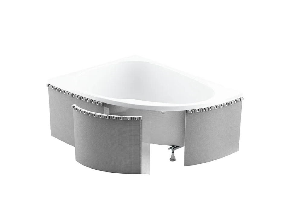 Badewanne Eckwanne STANDARD 130x130 mit Styroporverkleidung | Ablauf & Füße GRATIS !