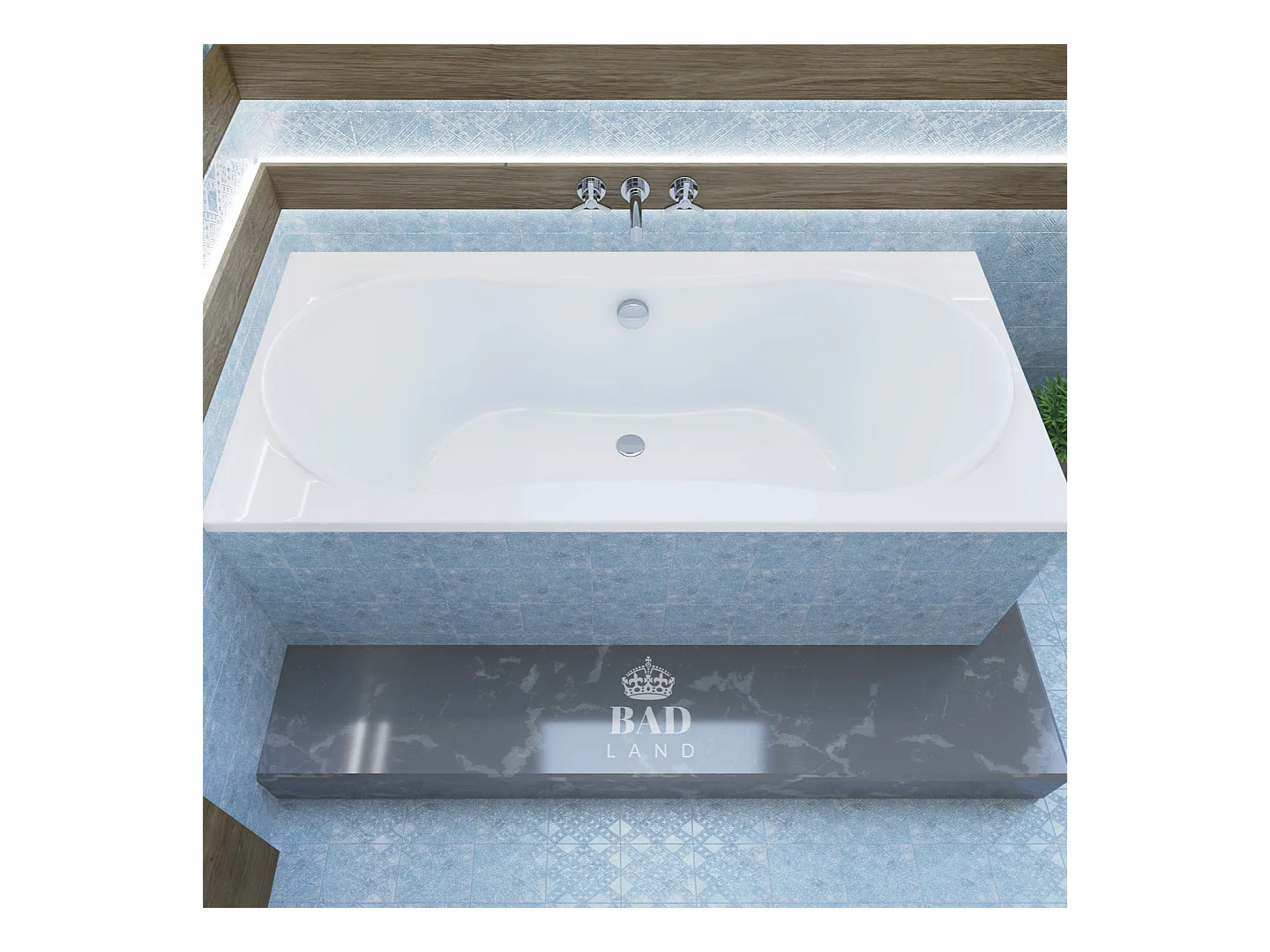 Baignoire rectangulaire 170x80 LONG acrylique blanc + Habillage en polystyrène + Pieds + Vidage à chromé