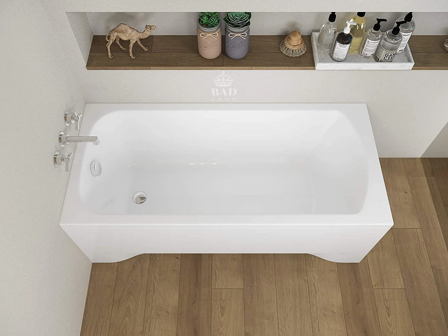 Badewanne Rechteck CLASSIC 170x75 mit AcrylSchürze | Ablauf & Füße GRATIS !