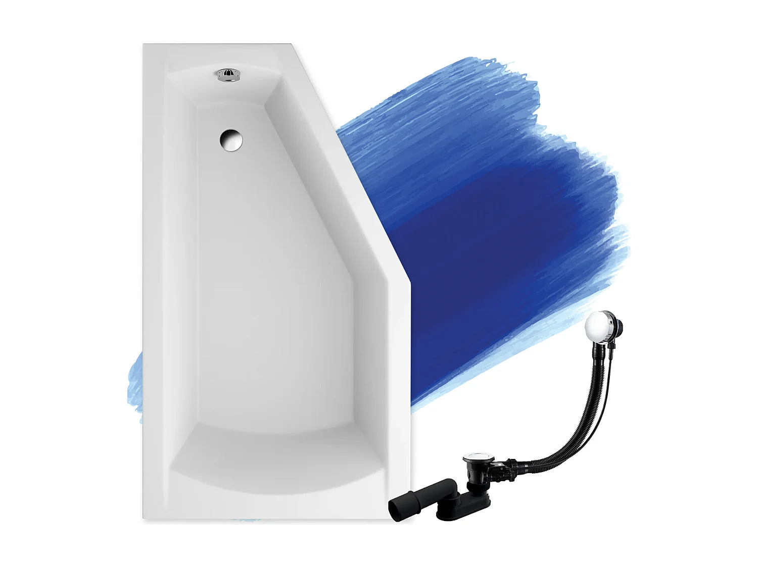 Badewanne Eckwanne SELENA 160x90 Links | Ablauf & Füße GRATIS !