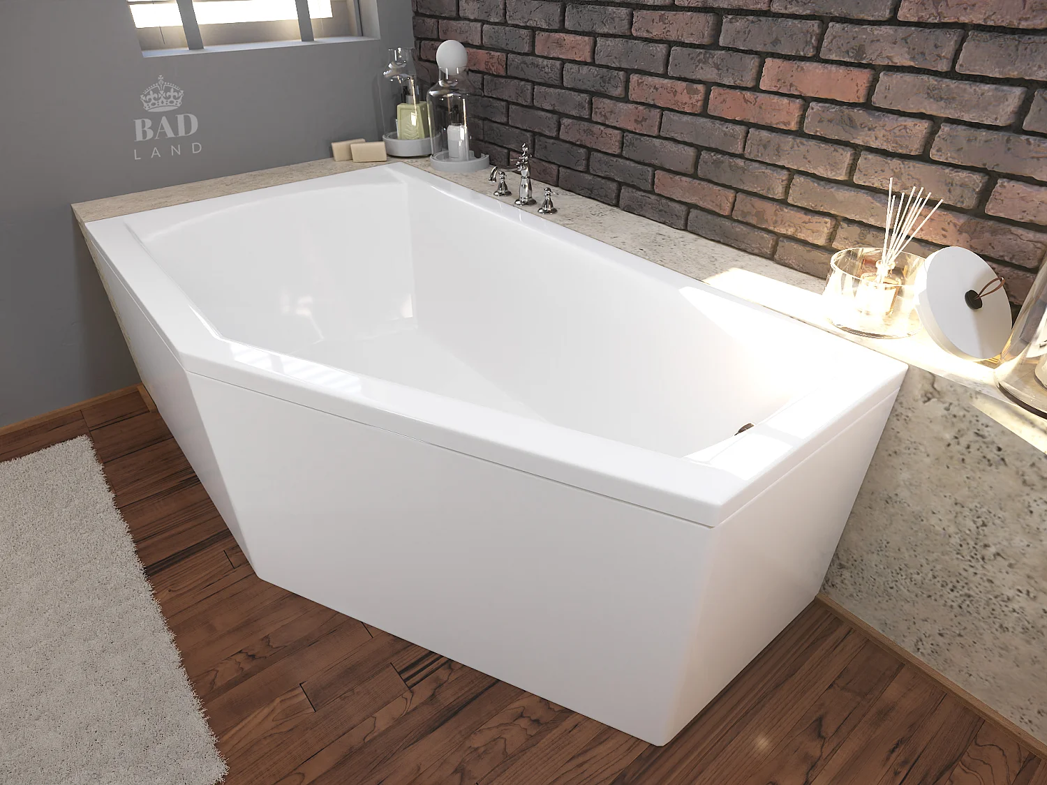 Badewanne Eckwanne SELENA 160x90 Links | Ablauf & Füße GRATIS !