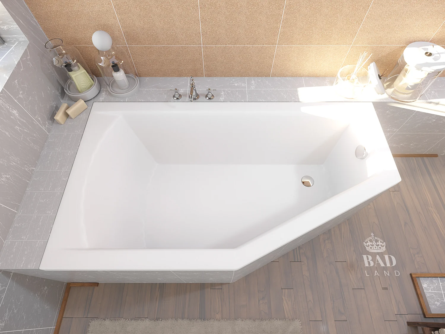 Badewanne Eckwanne SELENA 160x90 Links | Ablauf & Füße GRATIS !