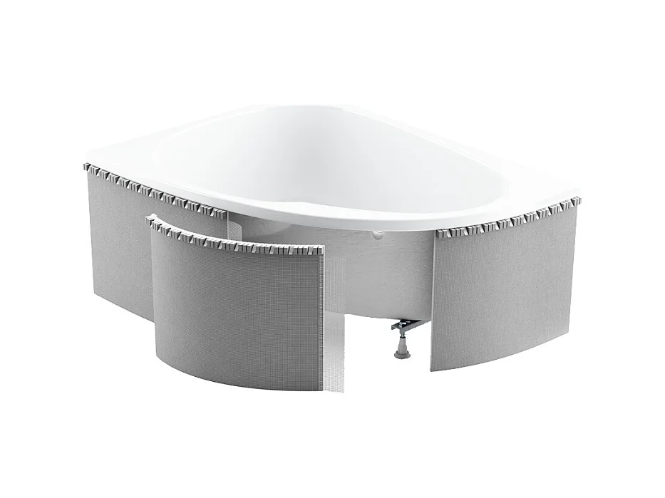 Badewanne Eckwanne MEGA 160x105 Links mit Styroporverkleidung | Ablauf & Füße GRATIS !