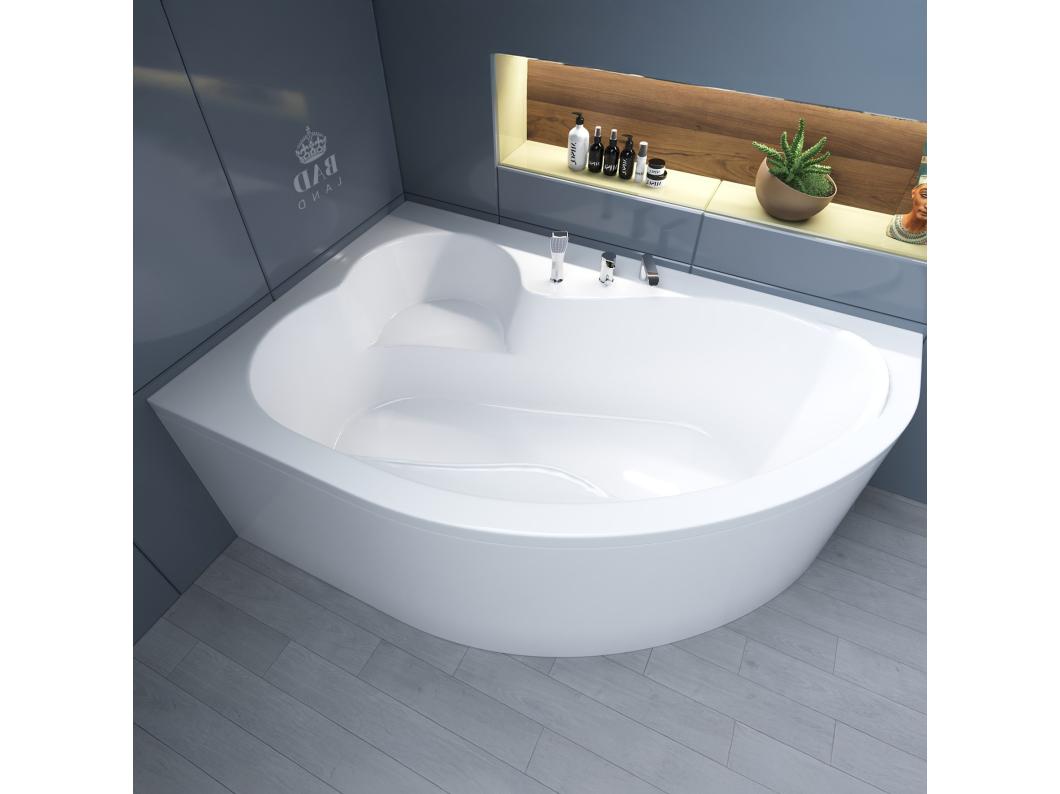 Hoekbad MEGA 160x105 links met acrylschort | Afvoer &amp; voeten GRATIS!