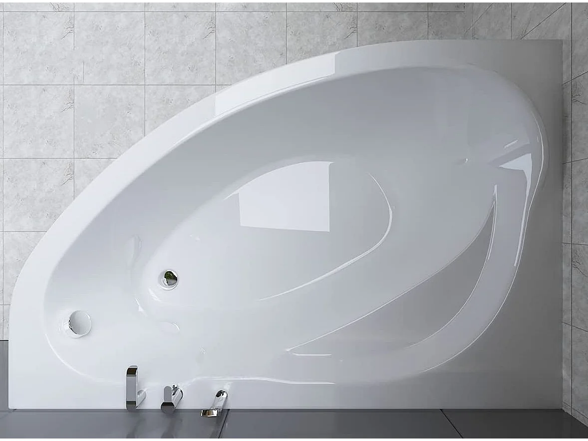 Badewanne Eckwanne MAREA 160x100 Rechts mit Styroporverkleidung | Ablauf & Füße GRATIS !