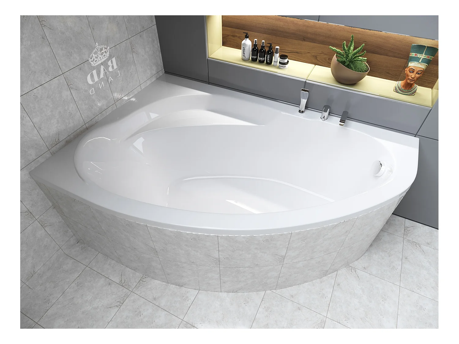 Badewanne Eckwanne MAREA 160x100 Links | Ablauf & Füße GRATIS !