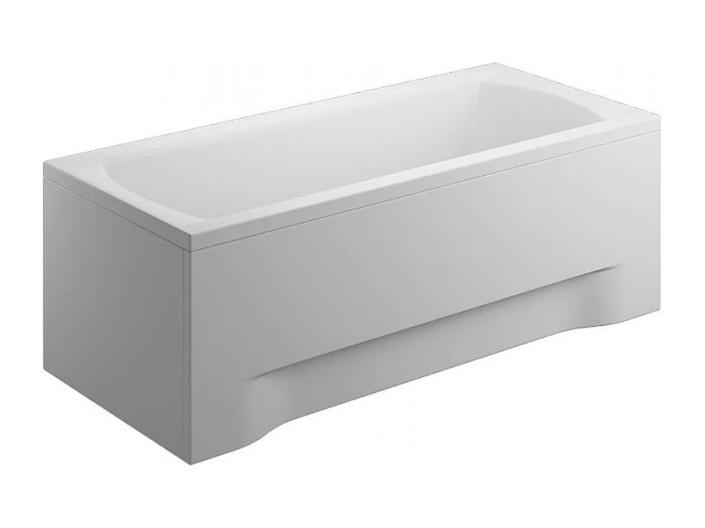 Baignoire rectangulaire 190x90 INES acrylique blanc + avec Tablier + Pieds + Vidage à chromé