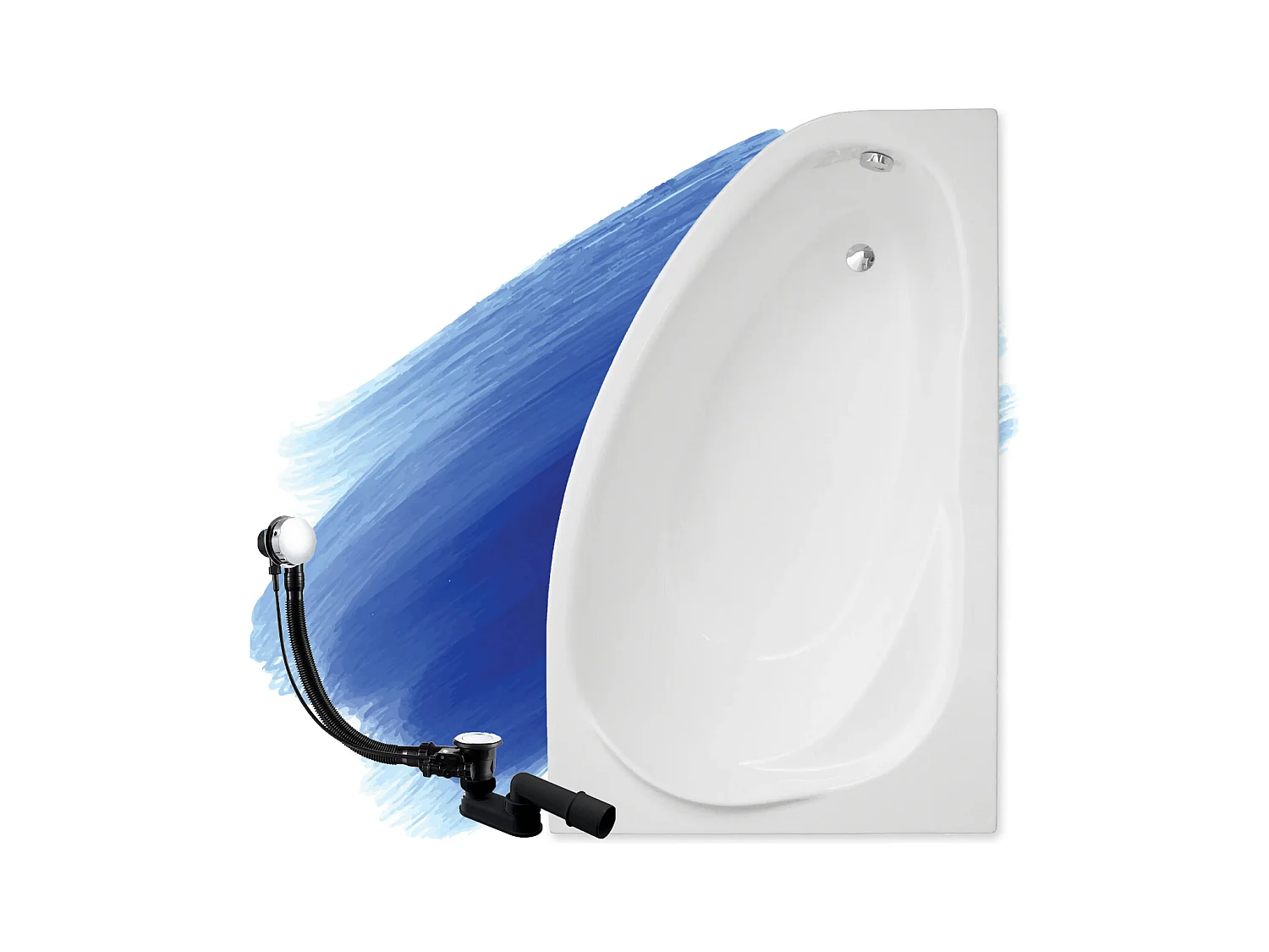 Badewanne Eckwanne MAREA 160x100 Rechts | Ablauf & Füße GRATIS !