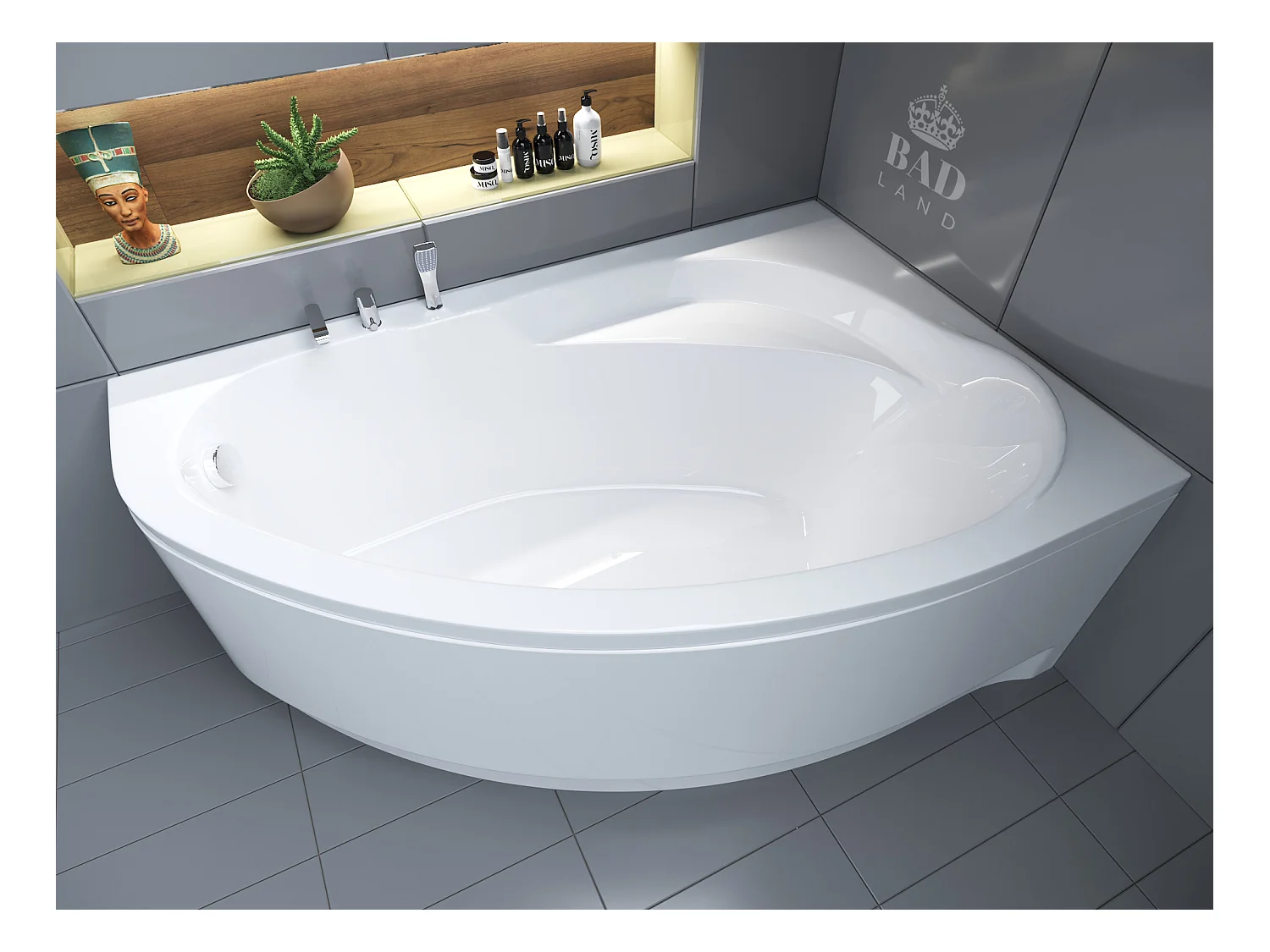 Badewanne Eckwanne MAREA 160x100 Rechts | Ablauf & Füße GRATIS !