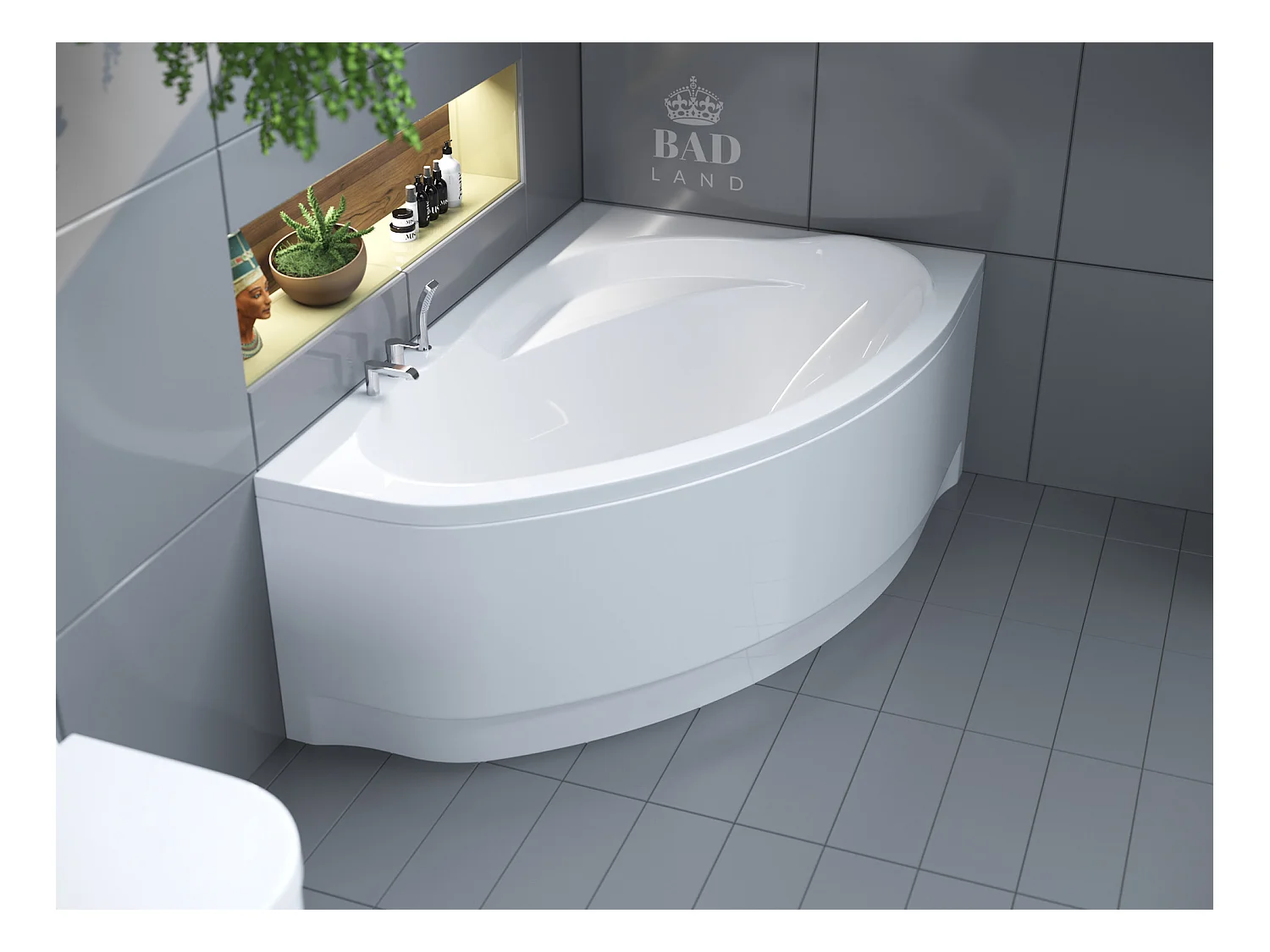 Badewanne Eckwanne MAREA 160x100 Rechts | Ablauf & Füße GRATIS !