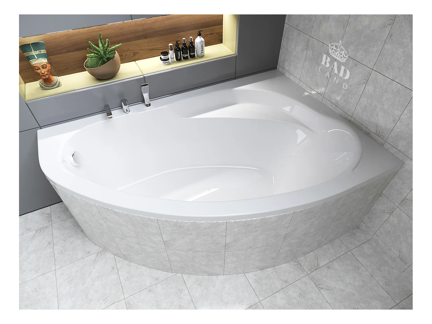 Badewanne Eckwanne MAREA 160x100 Rechts | Ablauf & Füße GRATIS !