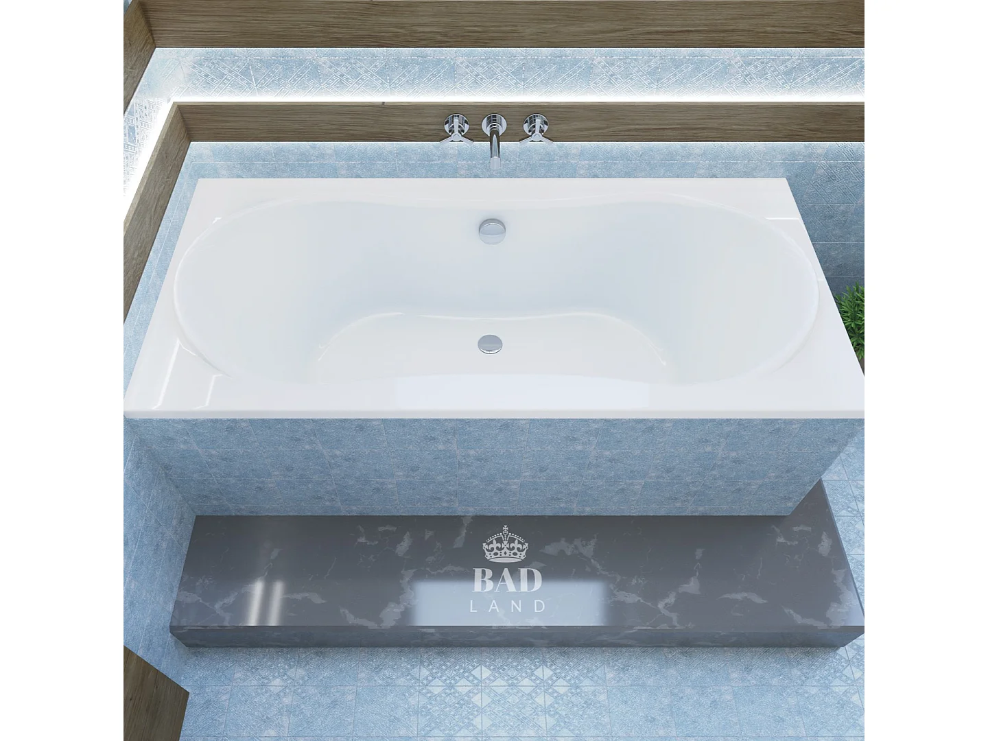 Baignoire rectangulaire 170x80 LONG acrylique blanc + Support stabilisateur en polystyrène + Pieds + Vidage à chromé