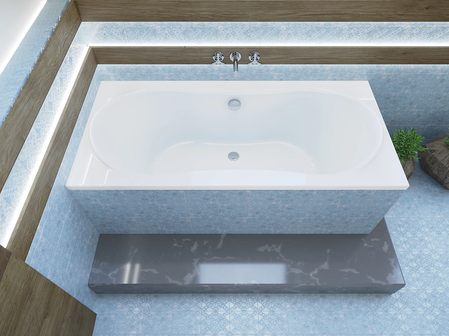 Baignoire rectangulaire 170x80 LONG acrylique blanc + Support stabilisateur en polystyrène + Pieds + Vidage à chromé