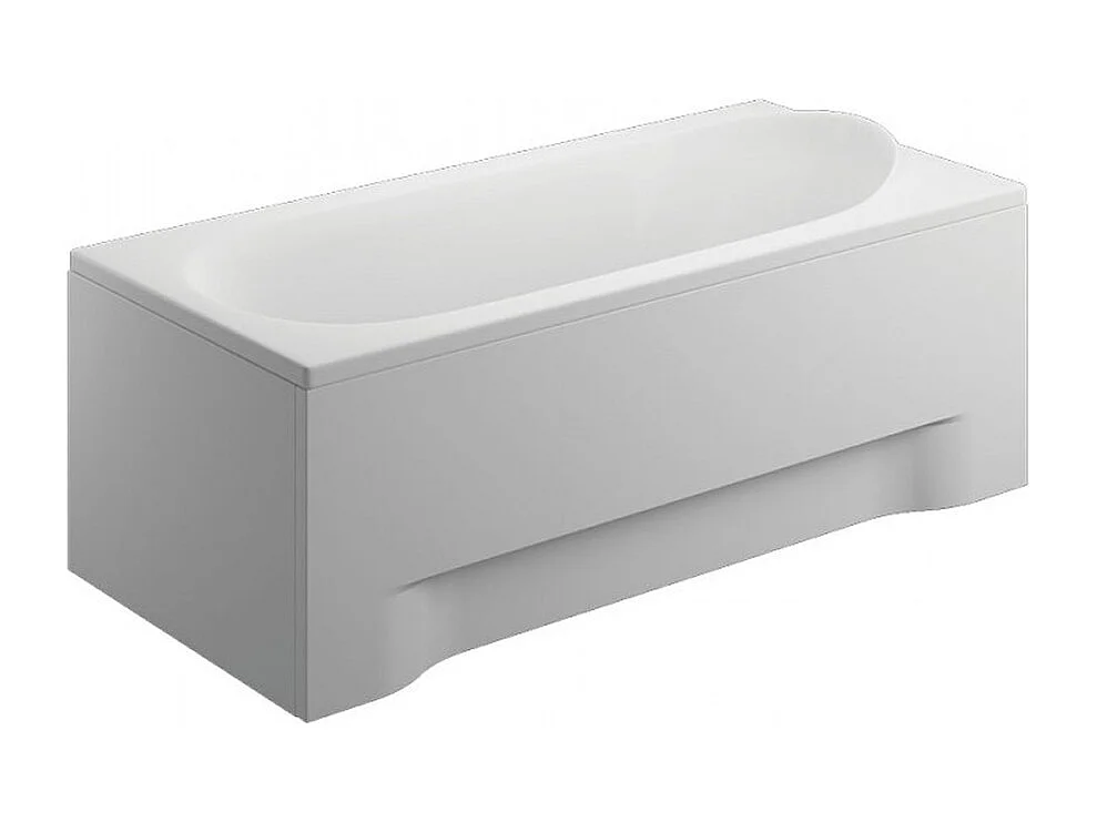 Baignoire rectangulaire 160x75 MEDIUM acrylique blanc + avec Tablier + Pieds + Vidage à chromé